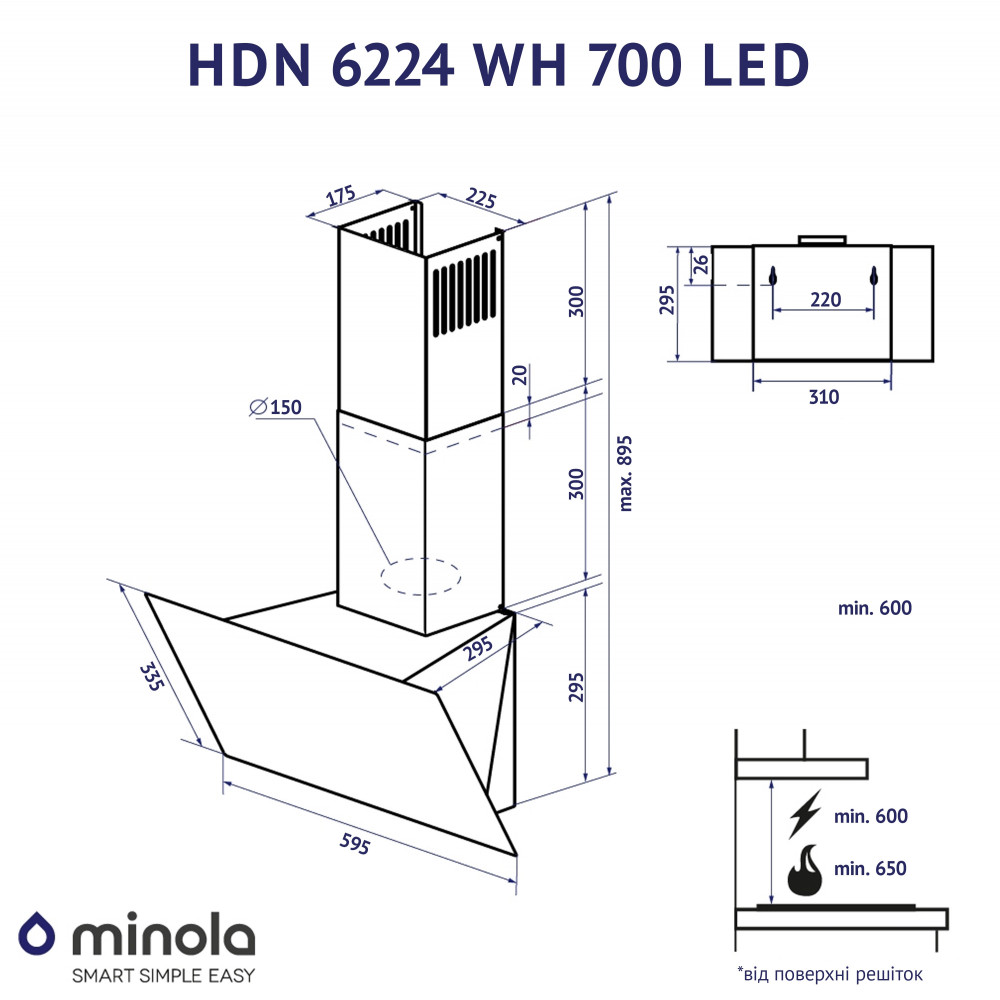 Minola HDN 6224 WH 700 LED