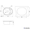 Мийка кухонна гранітна Minola MOG 71145-58 Антрацит (металік) - № 