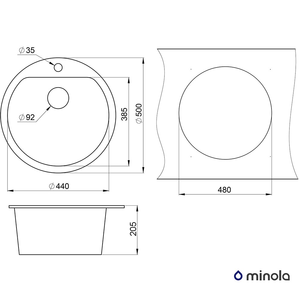 Мийка кухонна гранітна Minola MRG 1045-50 Антик