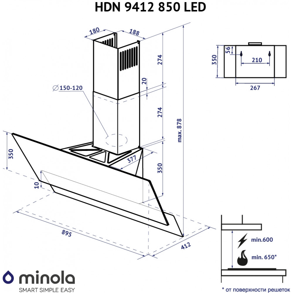 Minola HDN 9412 BL 850 LED
