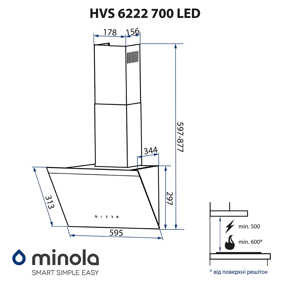 Minola HVS 6222 BL/INOX 700 LED