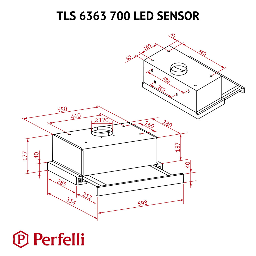Витяжка телескопічна Perfelli TLS 6363 WH 700 LED Sensor
