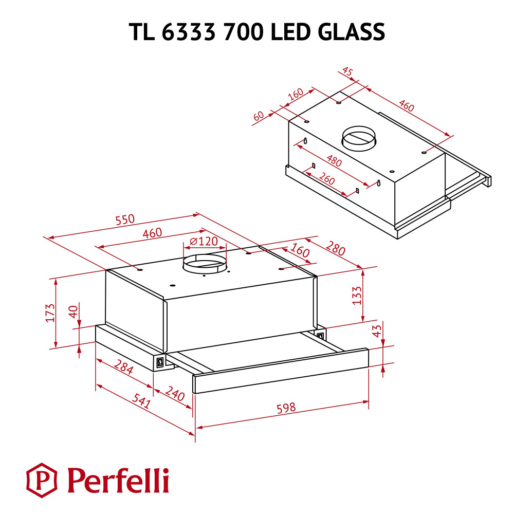 Perfelli TL 6333 WH 700 LED GLASS