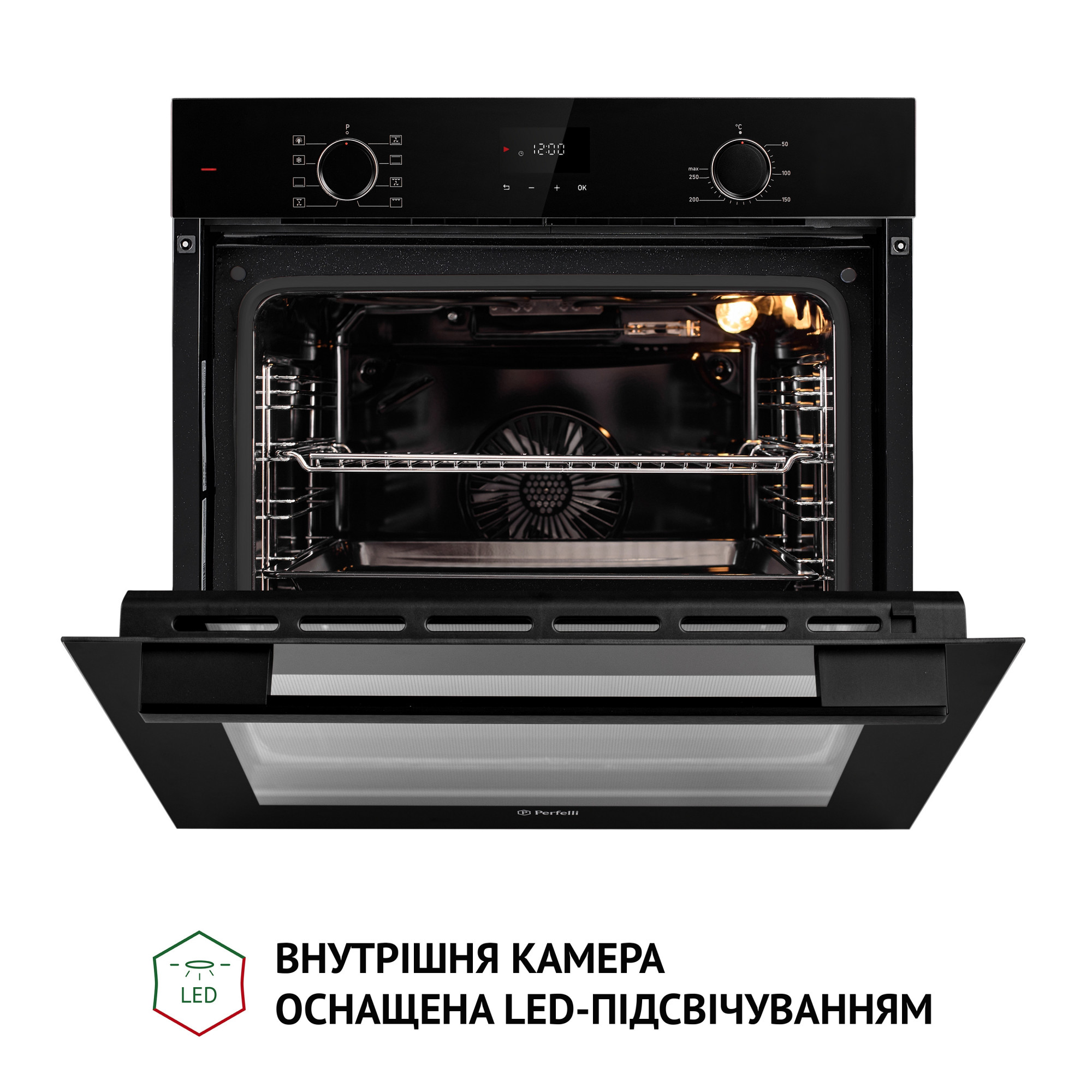 Духова шафа електрична PERFELLI DIAMOND 6D8L NERO - фото 11 Духова шафа електрична PERFELLI DIAMOND 6D8L NERO - фото 11