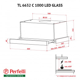 Perfelli TL 6632 C BL 1000 LED GLASS
