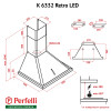 Витяжка купольна Perfelli K 6332 BL Retro LED - № 