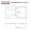 Мийка кухонна гранітна  Perfelli FELICINETTO PGF 1141-78 GREY METALLIC - № 