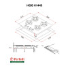 Поверхня газова на склі Perfelli HGG 61443 BL - № 