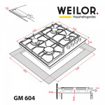 Поверхность газовая на металле WEILOR GM 604 BL