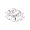Поверхность газовая на металле PERFELLI HGM 6430 INOX SLIM LINE (Италия)- № 12