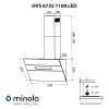 Вытяжка декоративная наклонная MINOLA HVS 6732 BL 1100 LED (Польша)- № 13