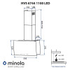Вытяжка декоративная наклонная MINOLA HVS 6744 WH 1100 LED (Польша)- № 12