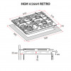 Поверхность газовая на металле PERFELLI HGM 61664 IV RETRO (Италия)- № 13
