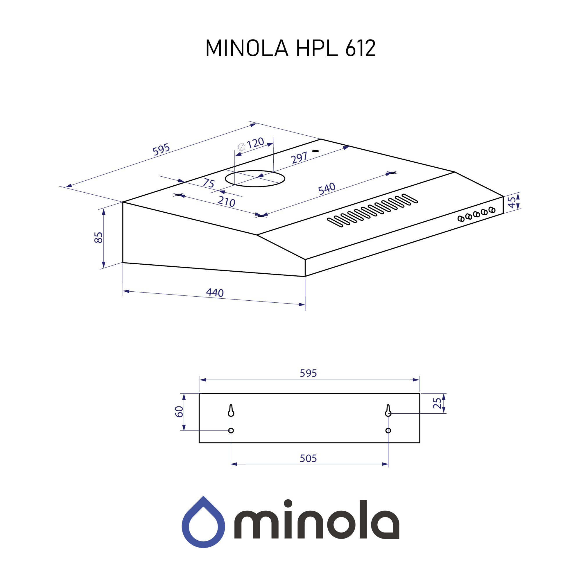 Вытяжка плоская Minola HPL 612 BR - фото 11