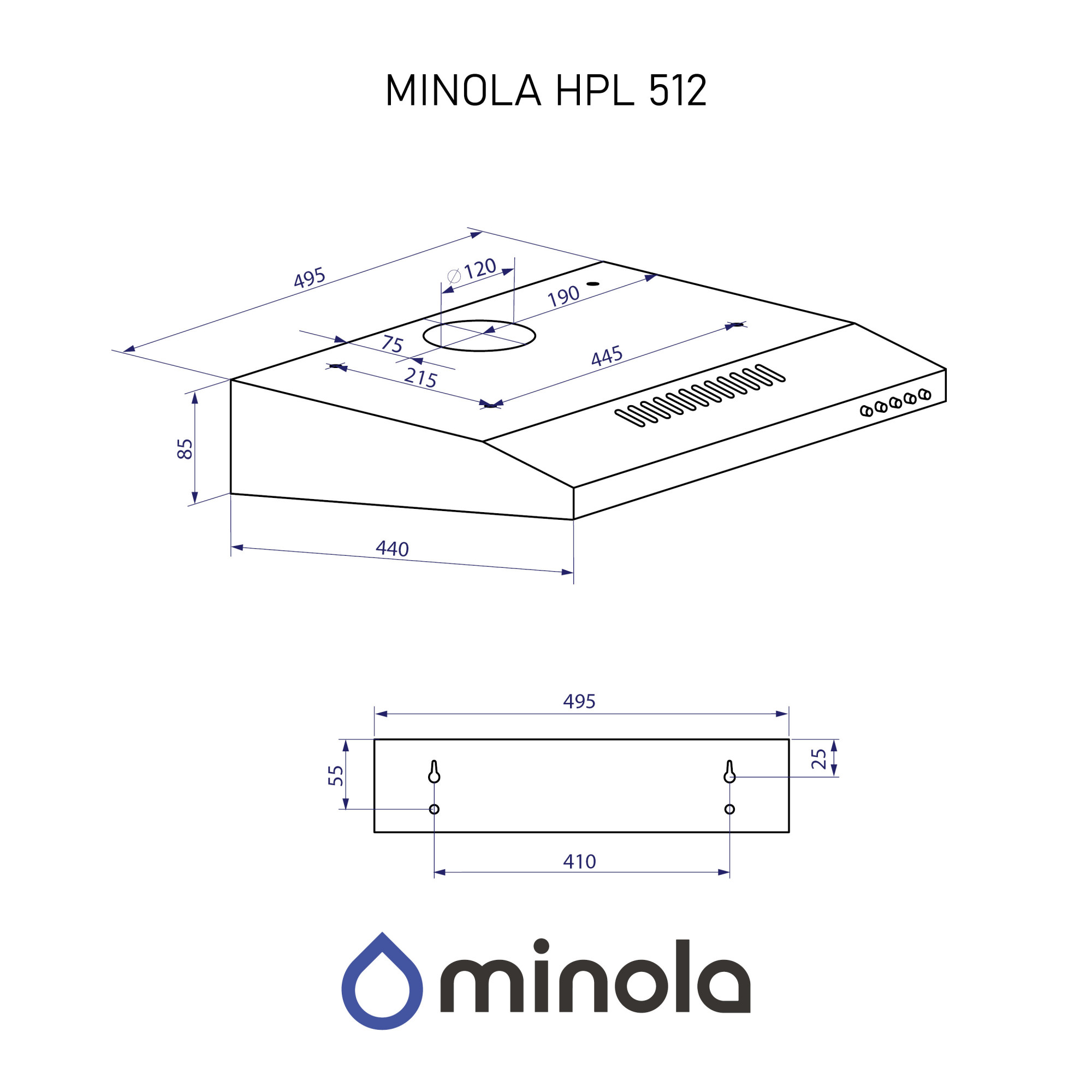 Вытяжка плоская Minola HPL 512 BR - фото 11