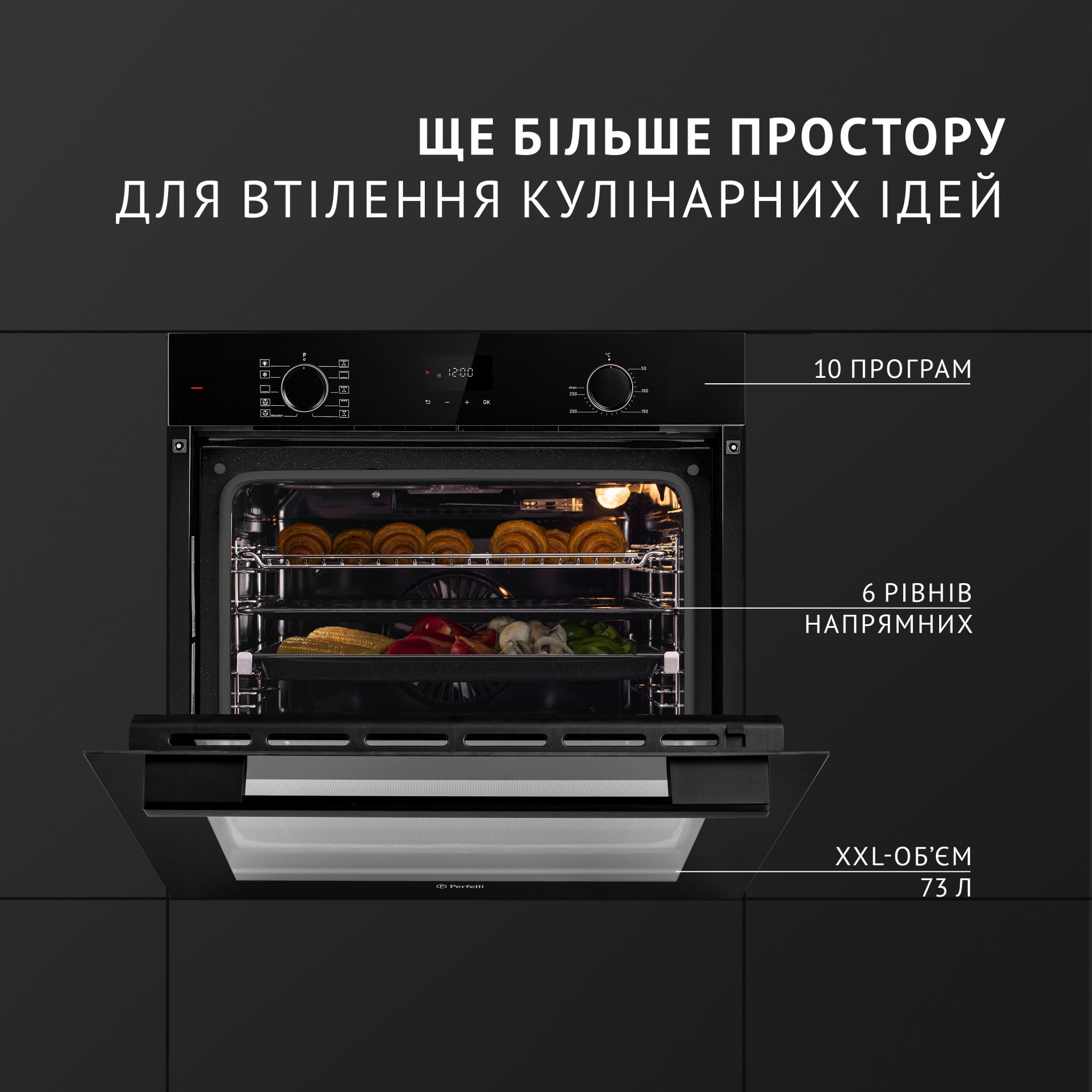 Духовой шкаф электрический Perfelli DIAMOND 6D10N NERO - фото 2