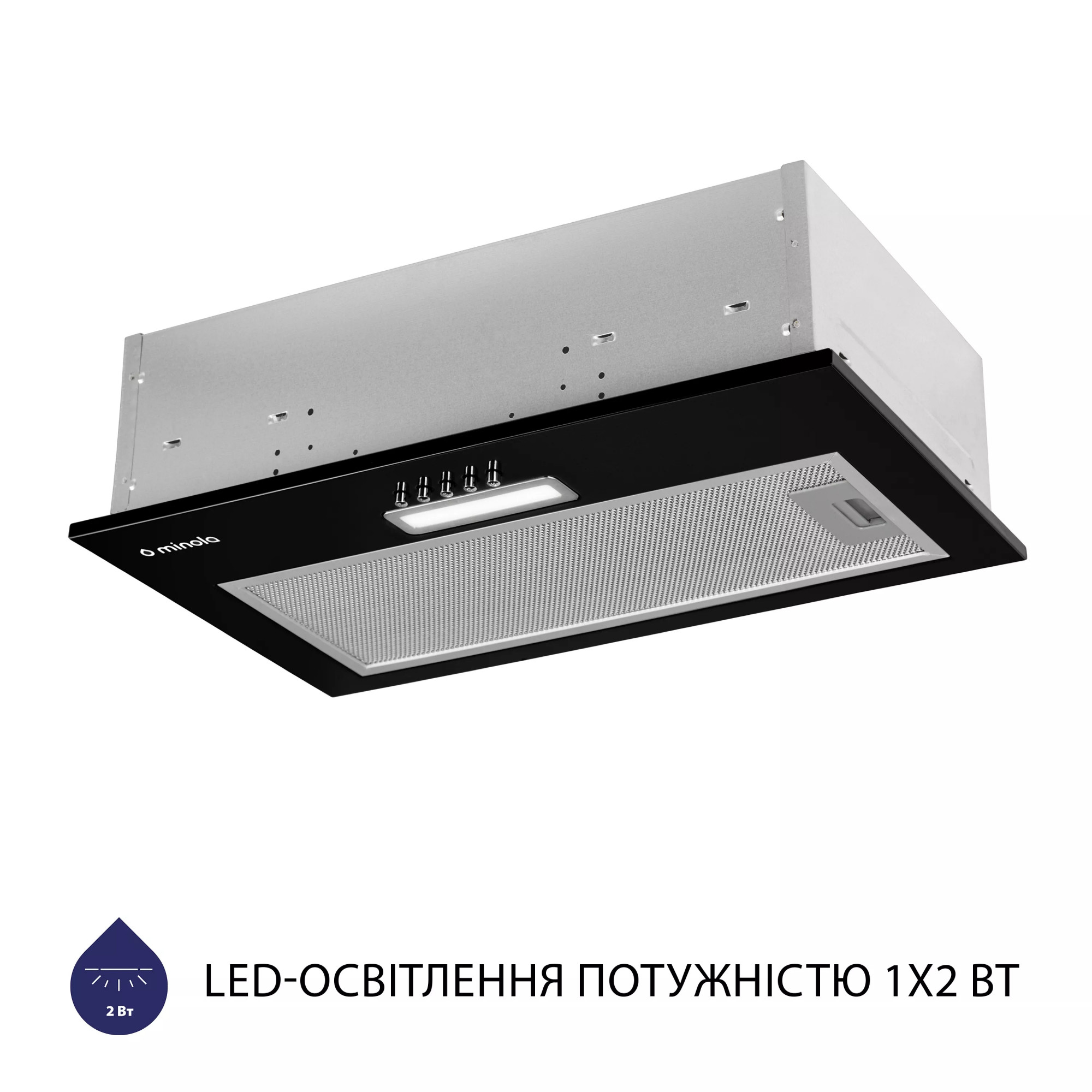 Вытяжка полновстраиваемая MINOLA HBI 5025 BL LED (Цвет Черный) - фото 3 Вытяжка полновстраиваемая MINOLA HBI 5025 BL LED - фото 3