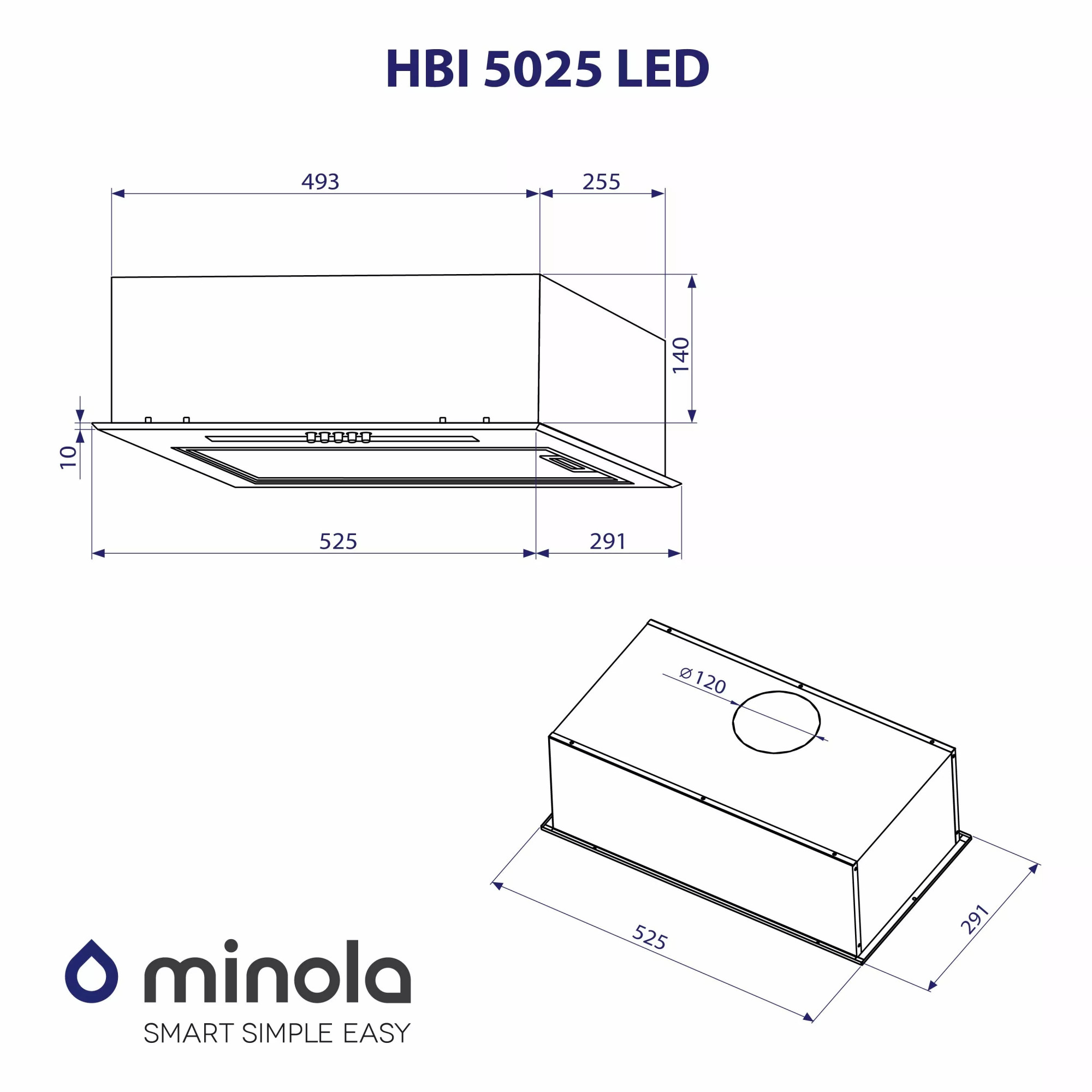Вытяжка полновстраиваемая MINOLA HBI 5025 BL LED (Цвет Черный) - фото 10 Вытяжка полновстраиваемая MINOLA HBI 5025 BL LED - фото 10