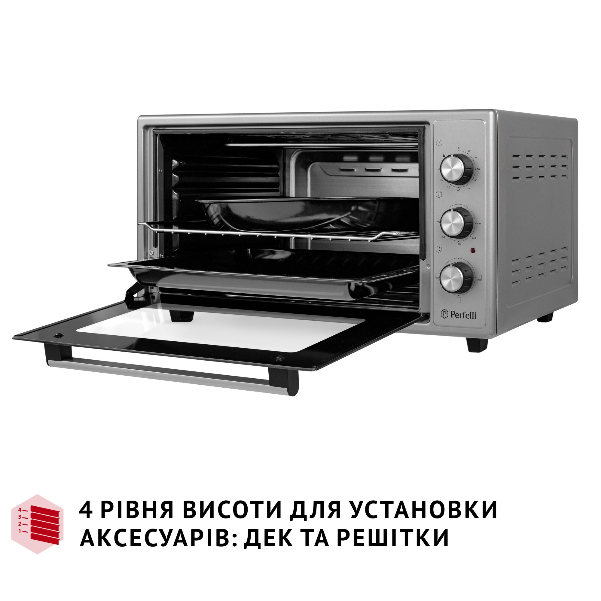 Электрическая печь PERFELLI CLASSIC 48 GREY (Цвет Серый) - фото 10 Электрическая печь PERFELLI CLASSIC 48 GREY - фото 10