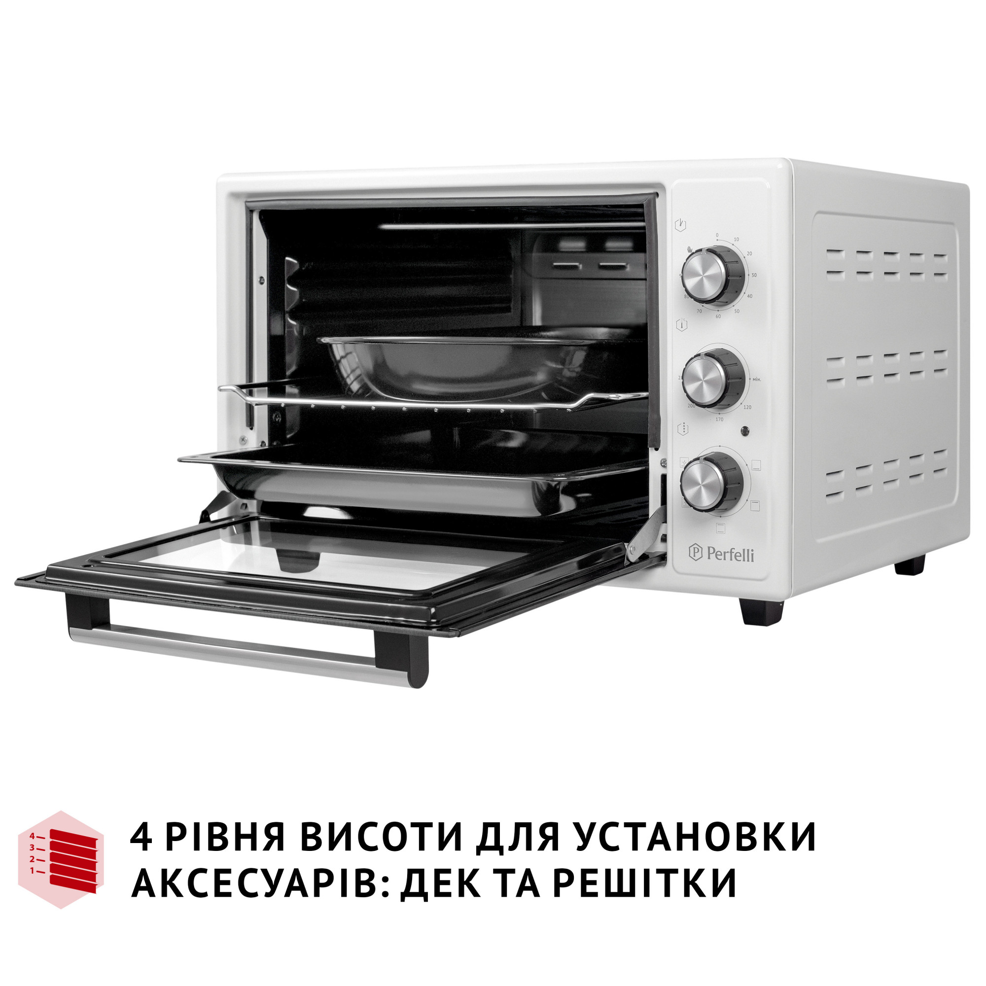 Электрическая печь PERFELLI TRIMO 37 WHITE - фото 11