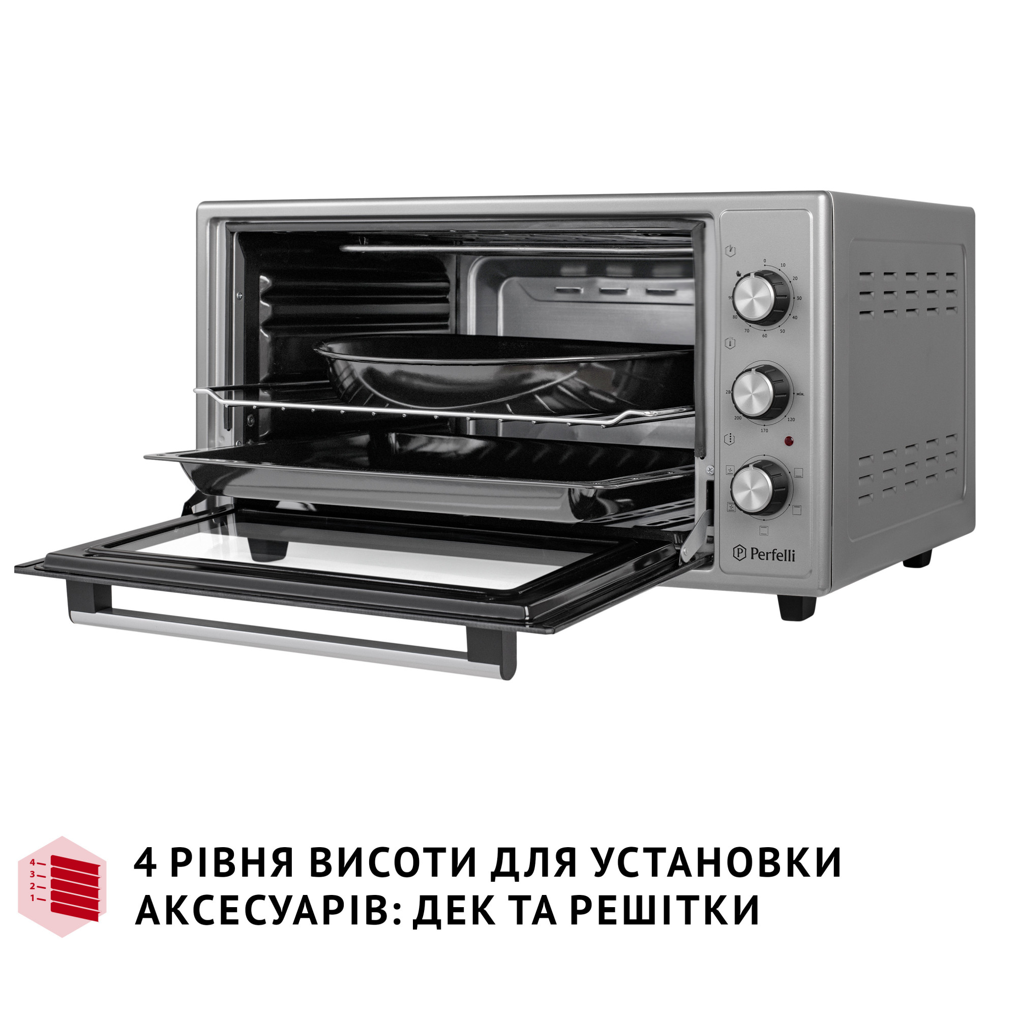Электрическая печь PERFELLI TRIMO 48 GREY - фото 11