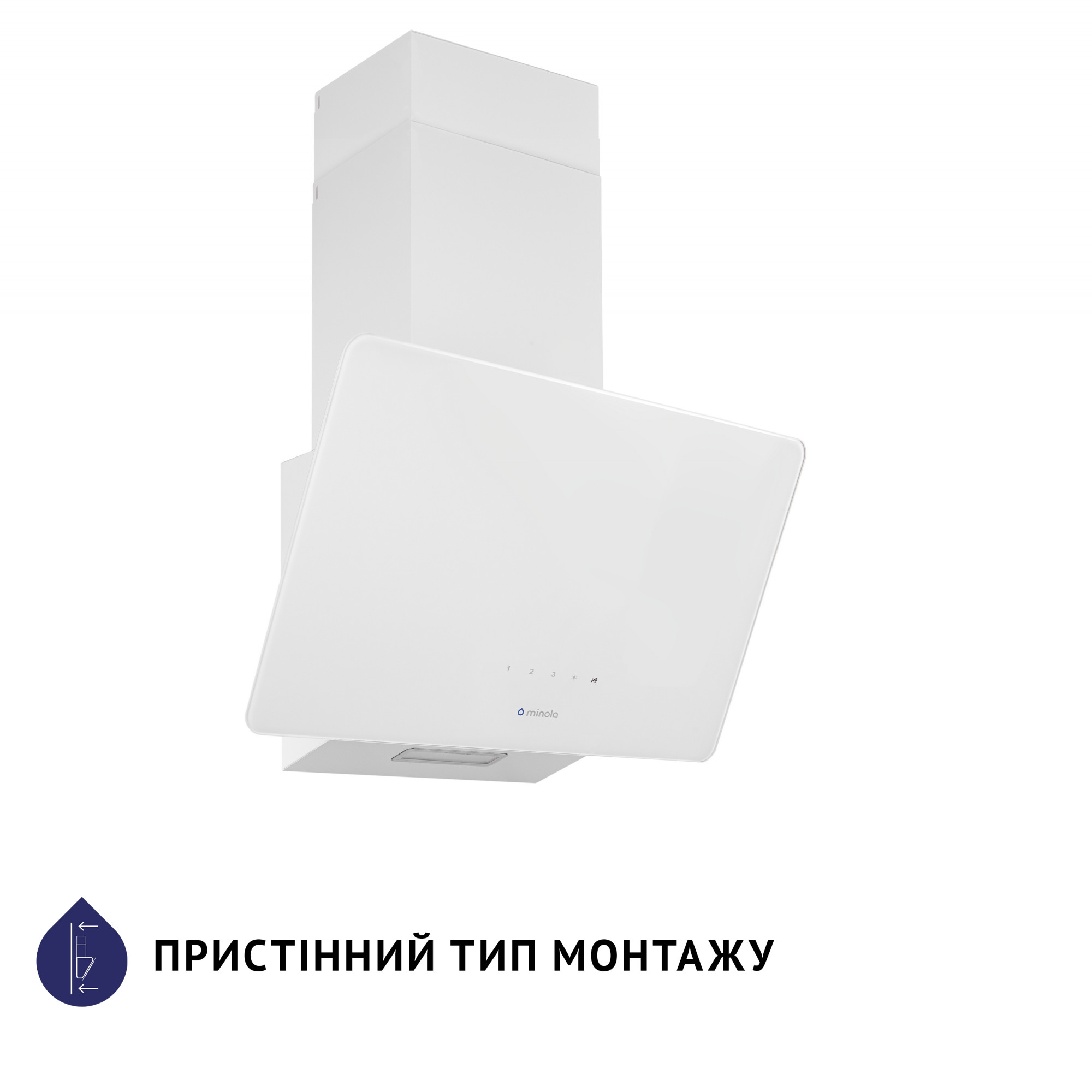 Вытяжка декоративная наклонная MINOLA HVS 5224 WH 700 LED (Цвет Белый) - фото 2 Вытяжка декоративная наклонная MINOLA HVS 5224 WH 700 LED - фото 2