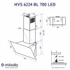 Вытяжка декоративная наклонная MINOLA HVS 6224 BL 700 LED (Польша)- № 11
