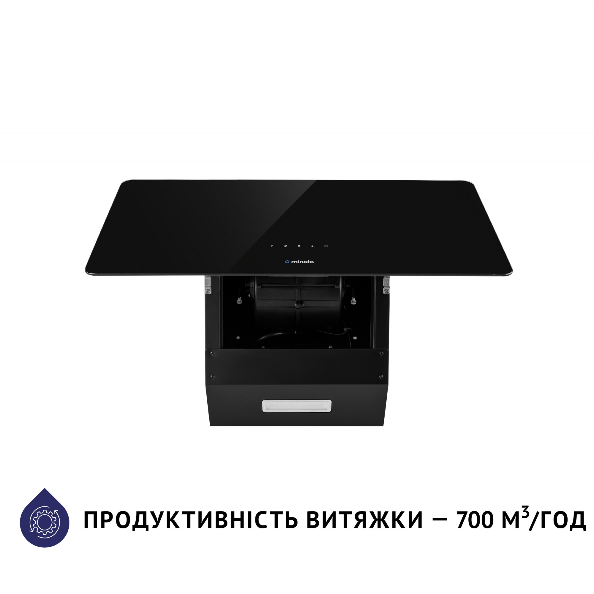 Вытяжка декоративная наклонная MINOLA HVS 6224 BL 700 LED - фото 5
