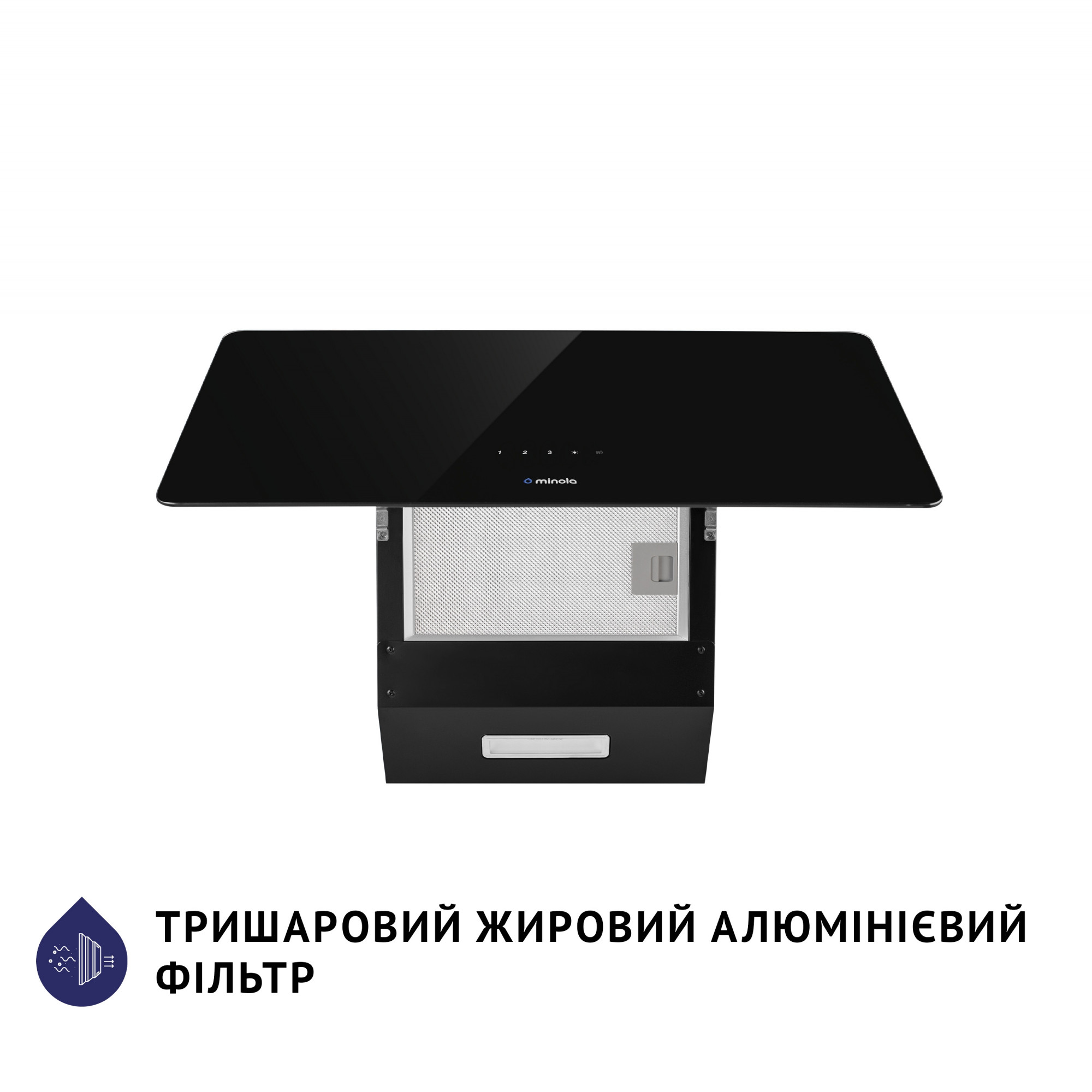 Вытяжка декоративная наклонная MINOLA HVS 6224 BL 700 LED - фото 6