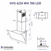Вытяжка декоративная наклонная MINOLA HVS 6224 WH 700 LED (Польша)- № 11