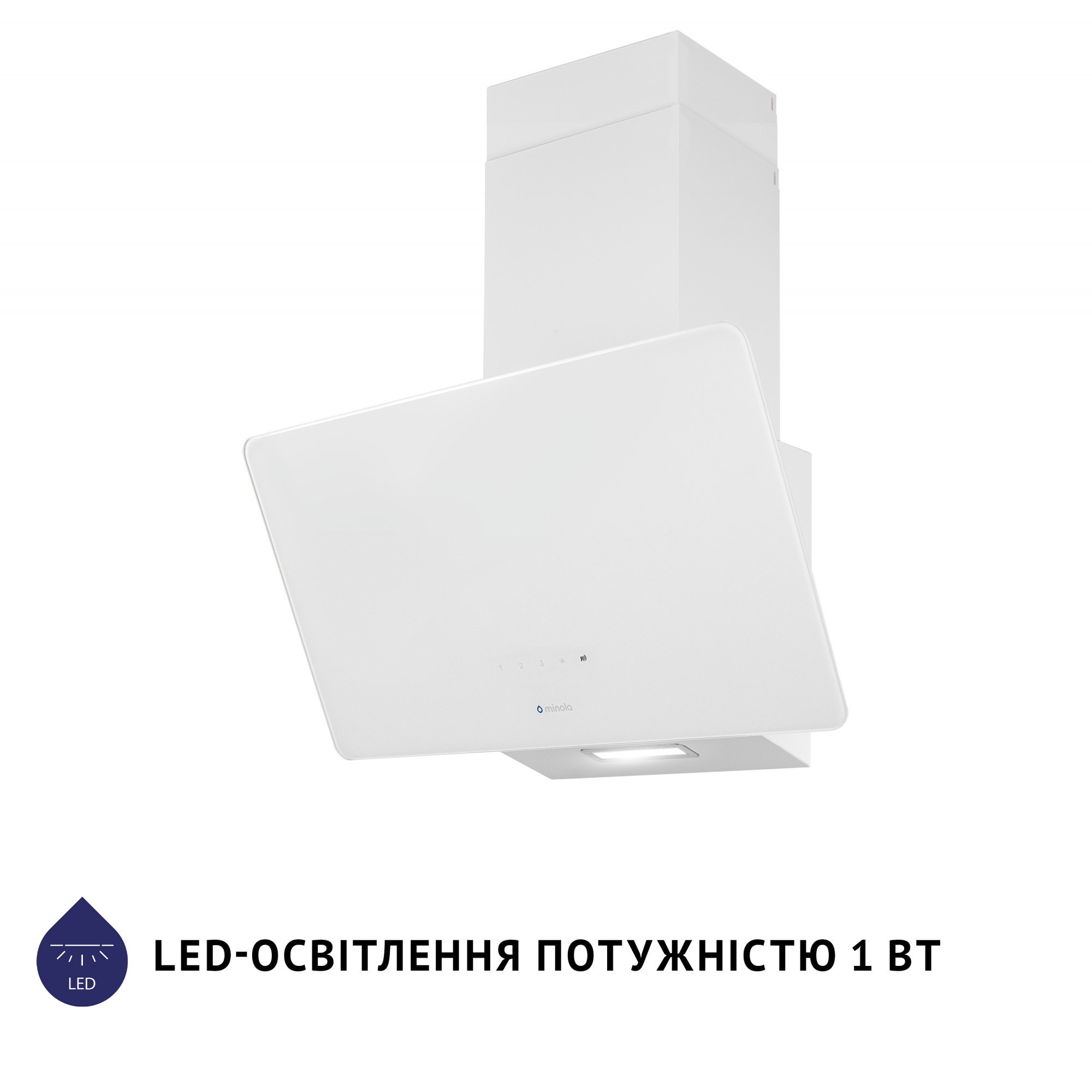 Вытяжка декоративная наклонная MINOLA HVS 6224 WH 700 LED - фото 3