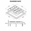 Поверхность газовая на металле PERFELLI DIAMOND M69C BIANCO (Цвет Белый) - № 13 Поверхность газовая на металле PERFELLI DIAMOND M69C BIANCO (Италия)- № 13