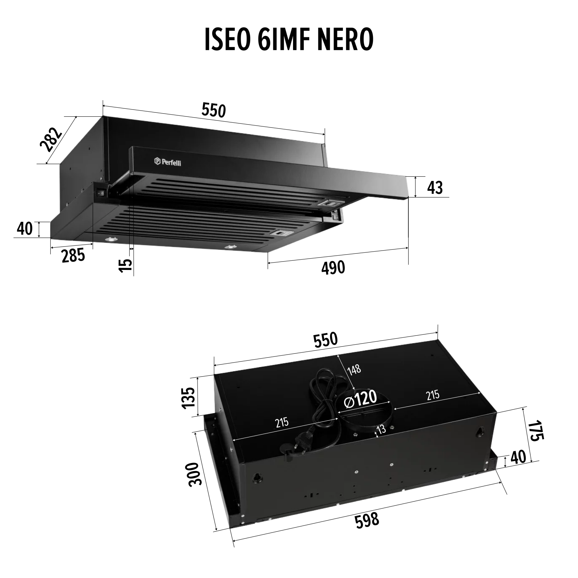 Вытяжка телескопическая PERFELLI ISEO 6IMF NERO - фото 13