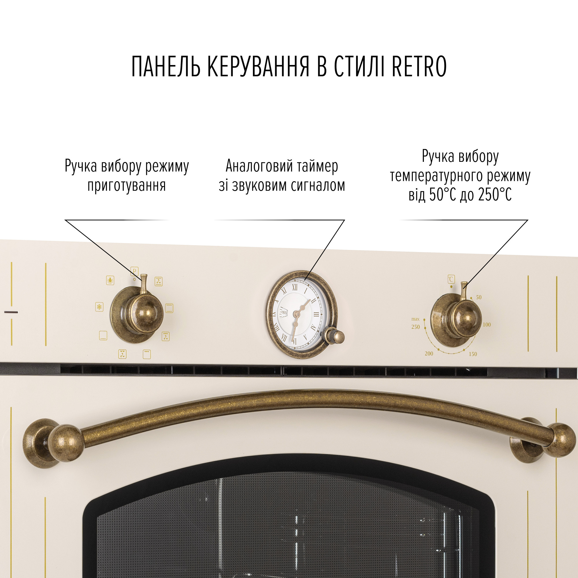 Духовой шкаф электрический PERFELLI RETRO 6A8N BEIGE - фото 4