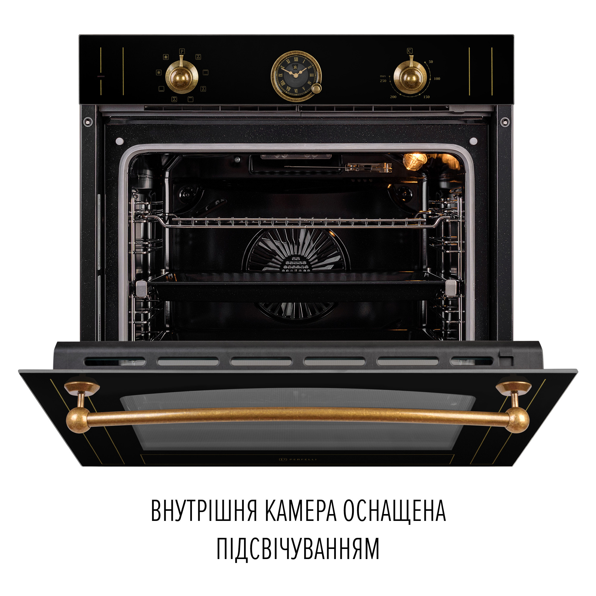 Духова шафа електрична PERFELLI VINTAGE 6A8N NERO - фото 10