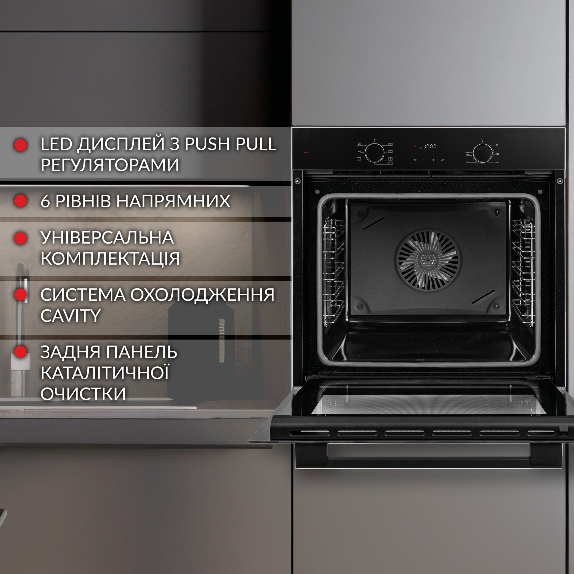 Духовой шкаф электрический  WEILOR FDO6F71BK - фото 3