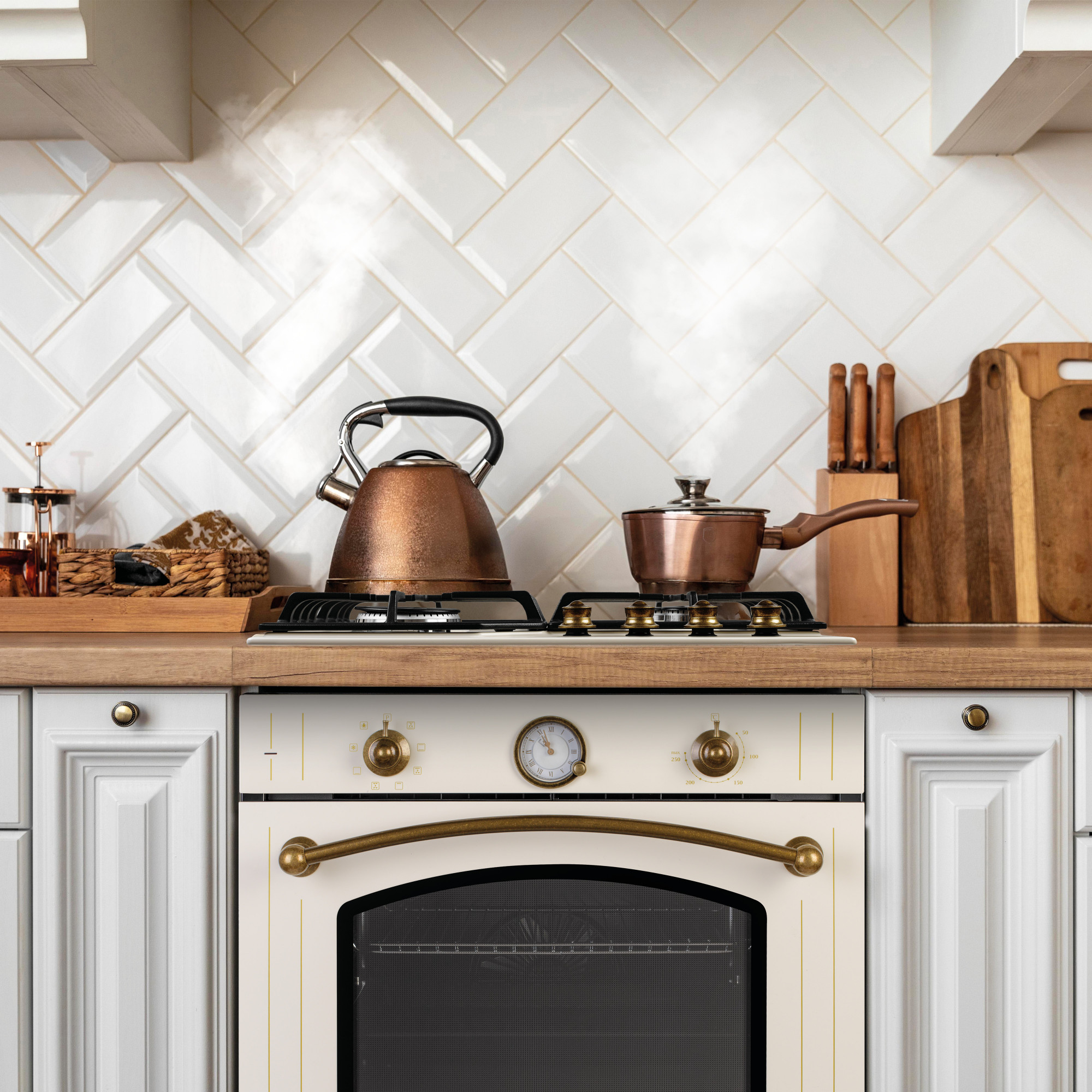 Поверхность газовая на металле PERFELLI RETRO MW69C BEIGE - фото 11