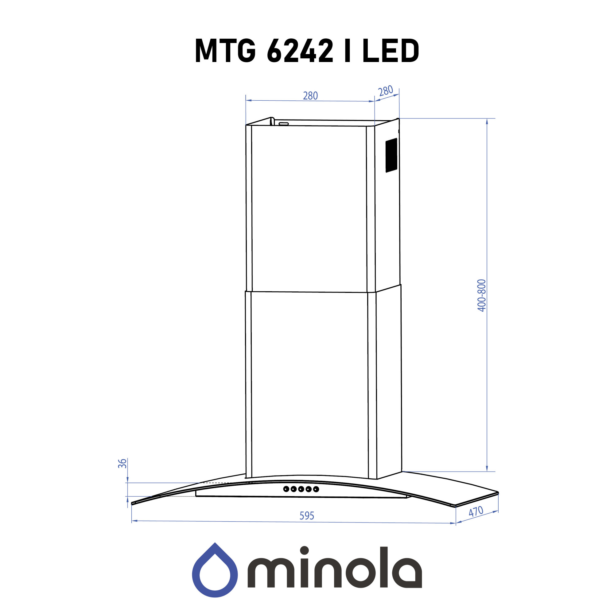 Вытяжка декоративная со стеклом MINOLA MTG 6242 I LED - фото 12