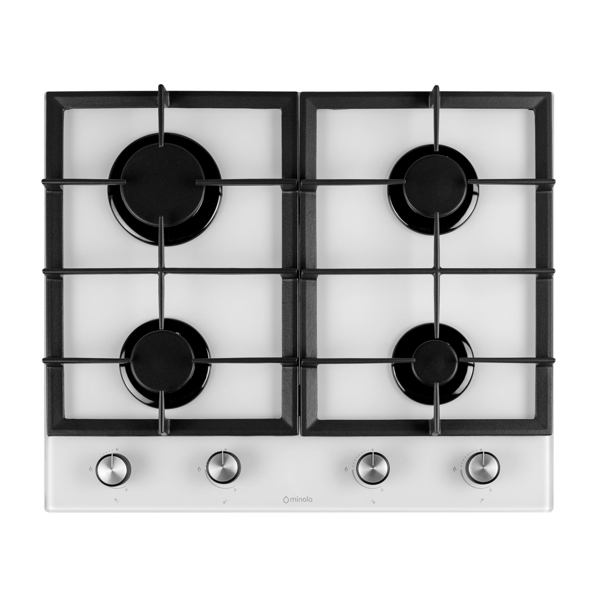 Поверхность газовая на стекле Minola MGG 614204 WH (Цвет Белый), Атикул 5902767908221 |  купить на AQUILA.UA - фото 1