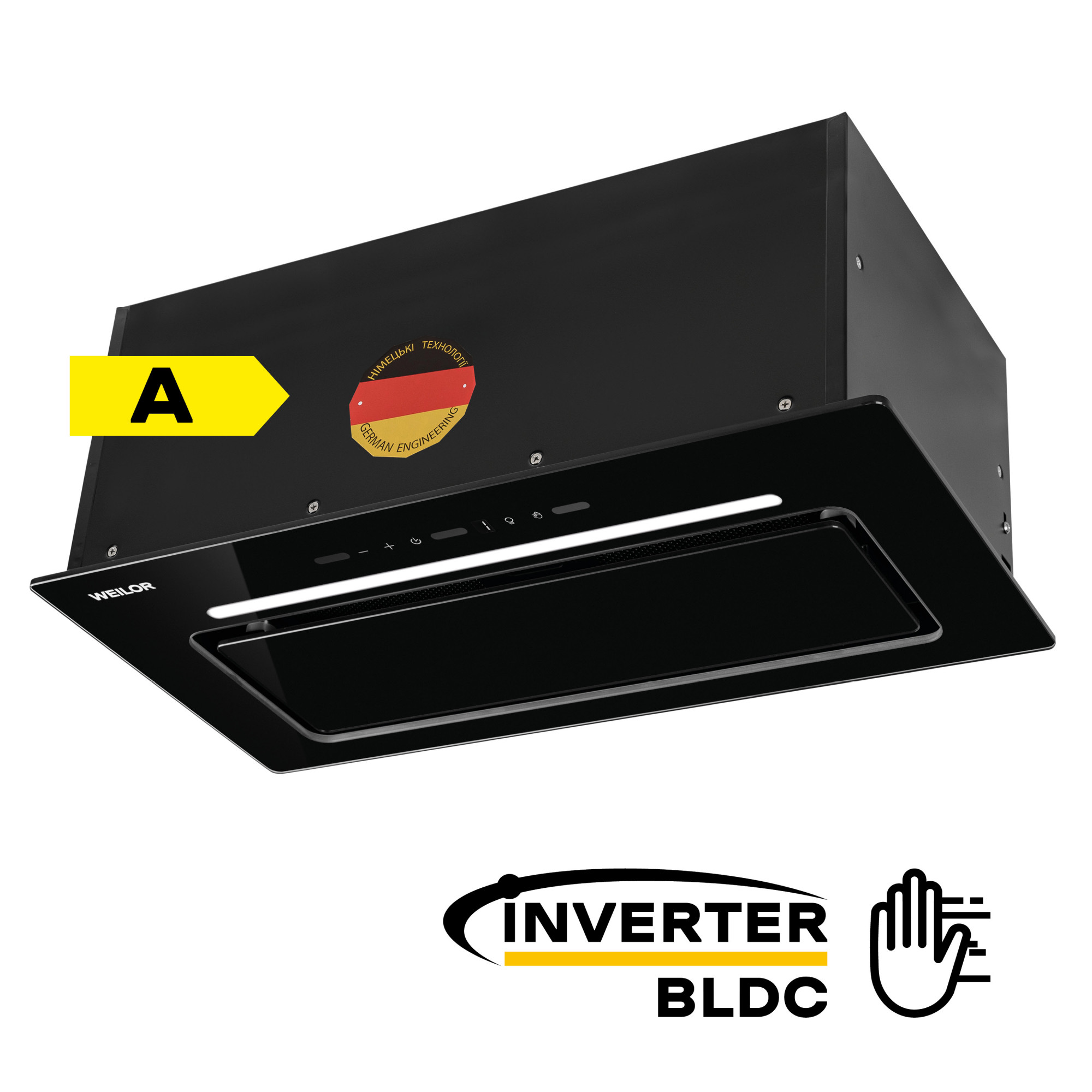 Витяжка повновбудована WEILOR LUMINA WBG 69 BLACK SILENCE (Колір Чорний), Атикул 5905538402119 |  купить на AQUILA.UA - фото 1