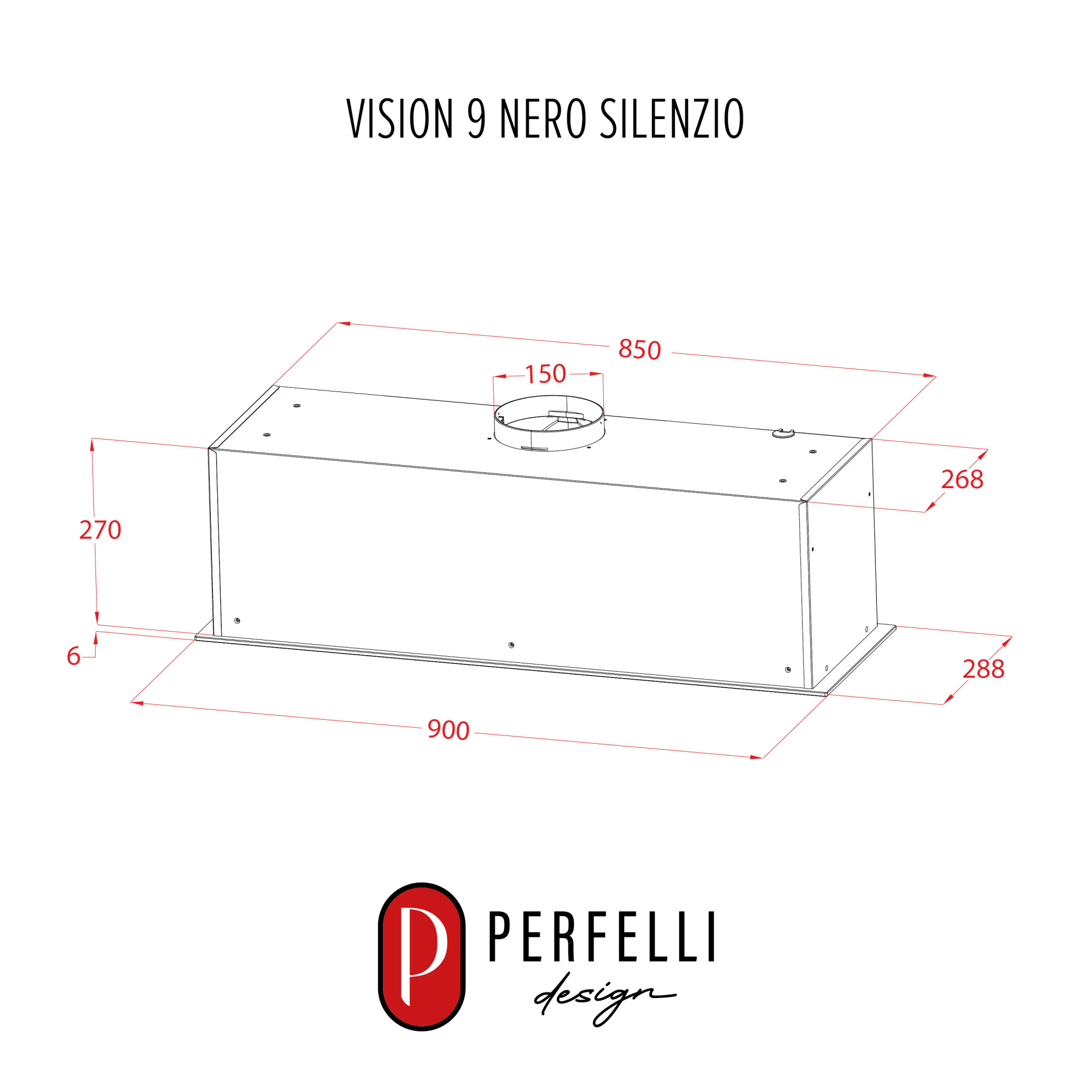 Вытяжка полновстраиваемая PERFELLI DESIGN VISION 9 NERO SILENZIO - фото 17
