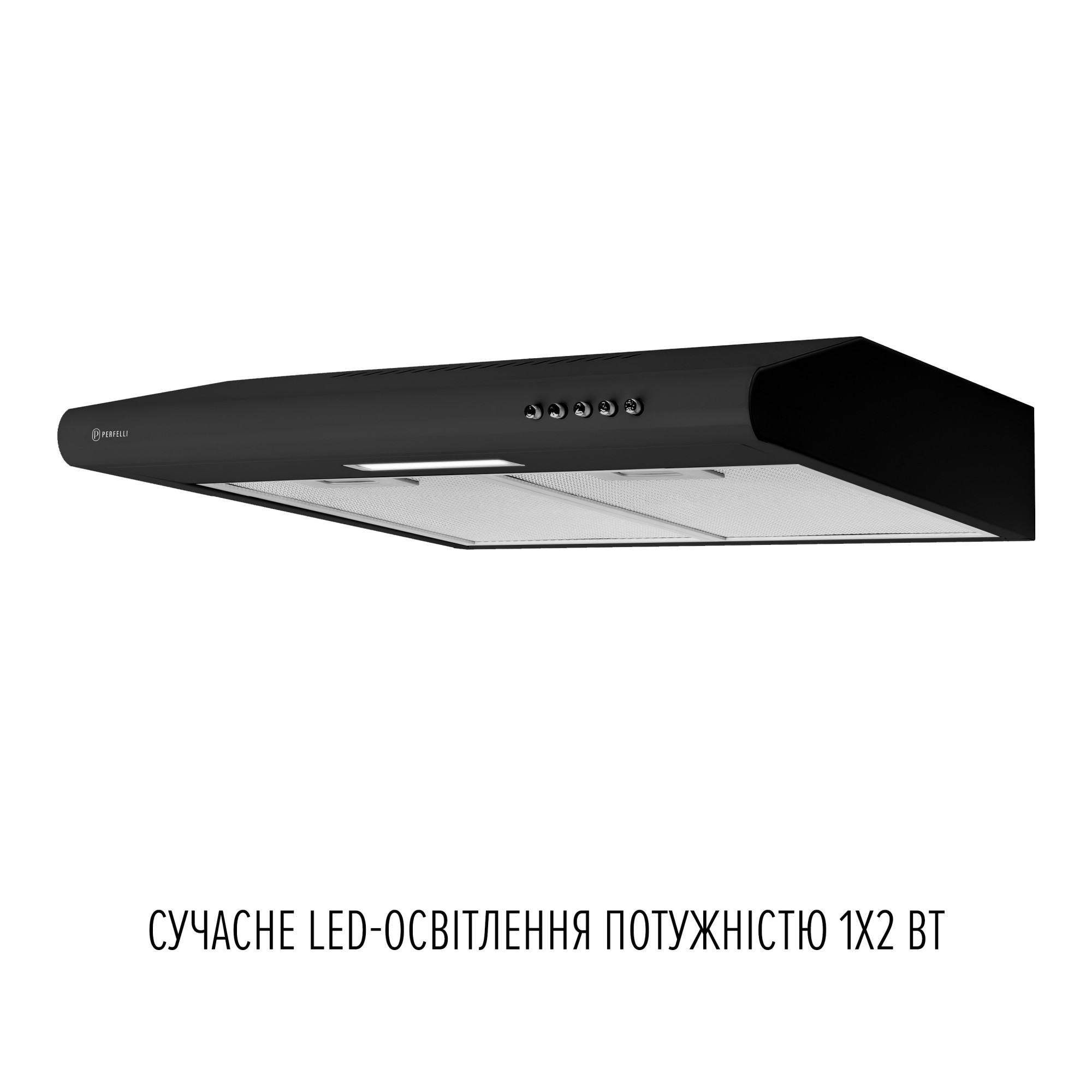 Вытяжка плоская PERFELLI PL 6124 BL LED (Цвет Черный) - фото 4 Вытяжка плоская PERFELLI PL 6124 BL LED - фото 4
