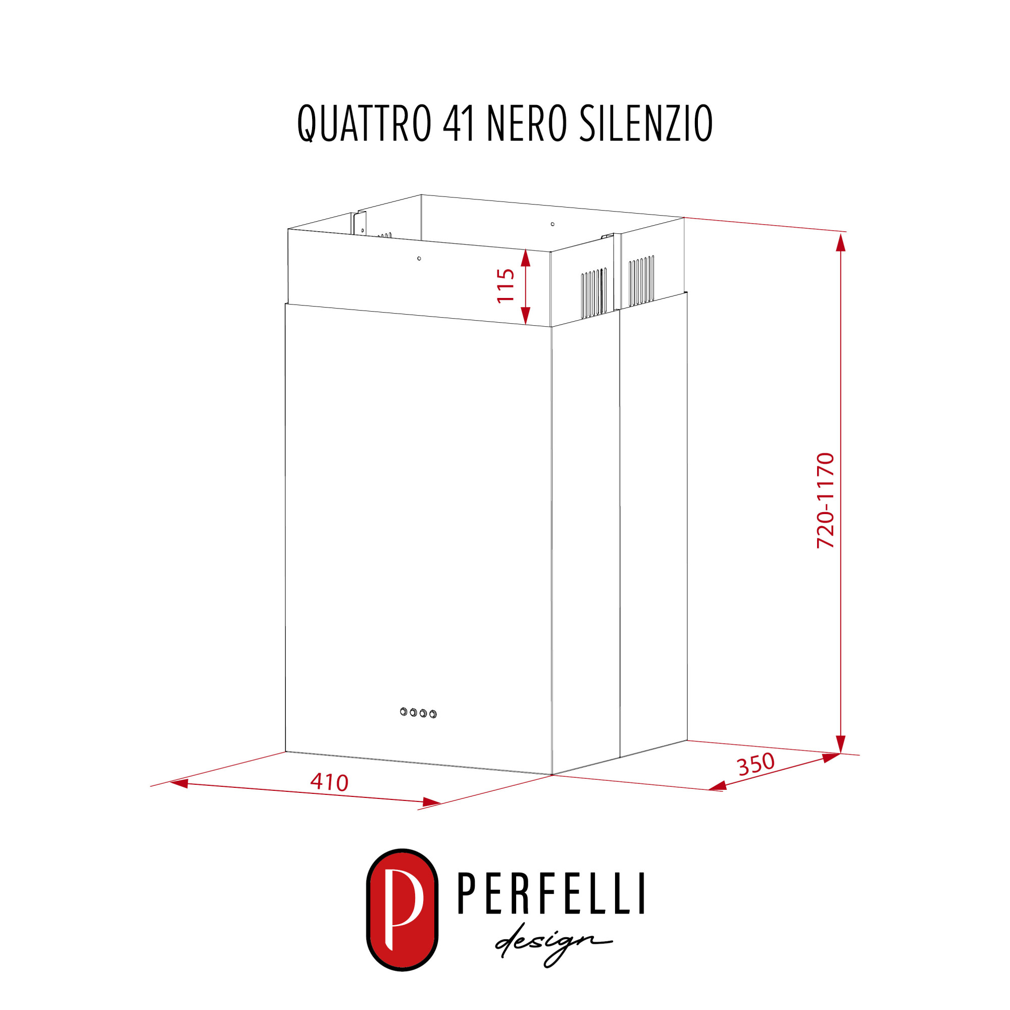 Вытяжка островная PERFELLI DESIGN QUATTRO 41 NERO SILENZIO - фото 15