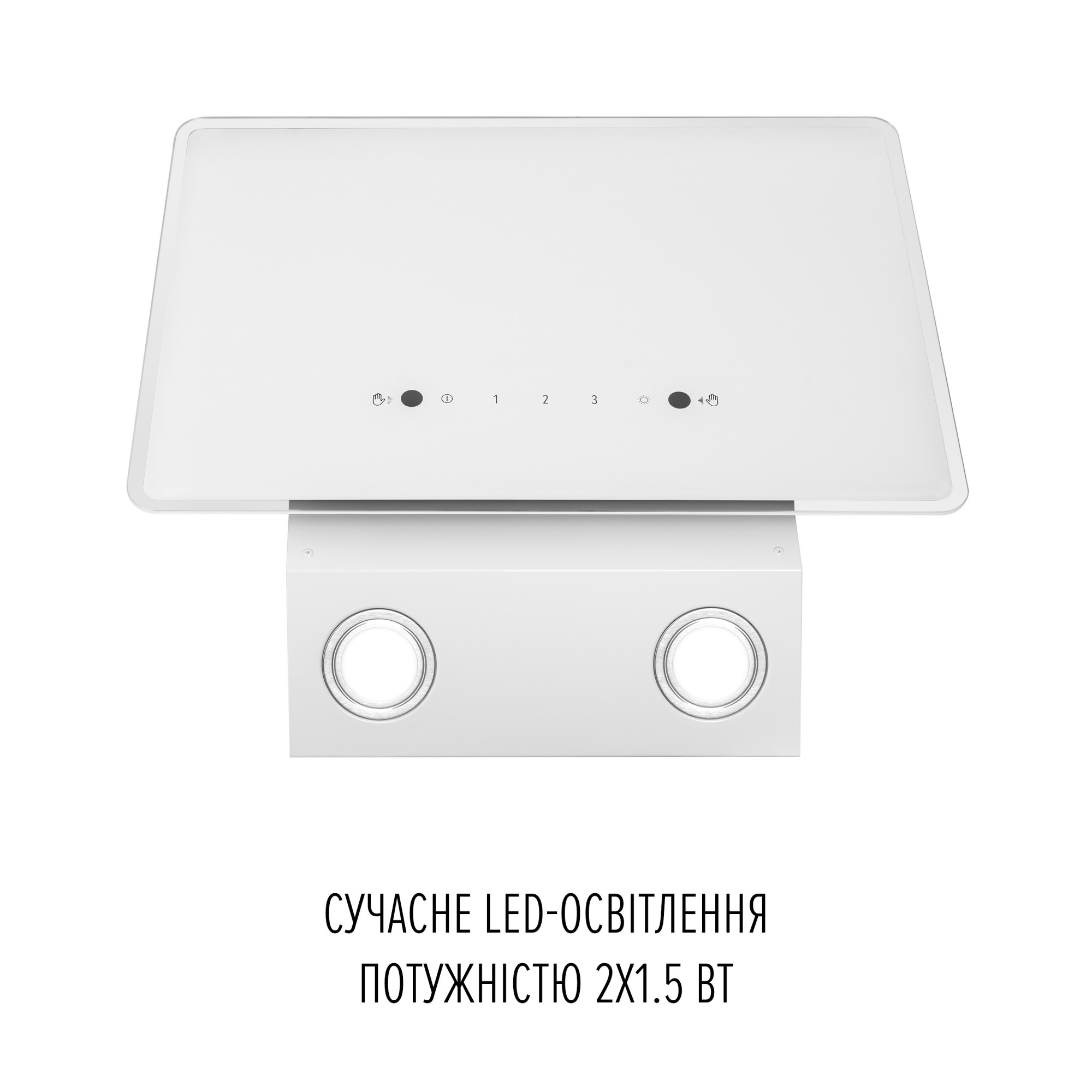 Вытяжка декоративная наклонная PERFELLI VIO 6HW BIANCO - фото 8