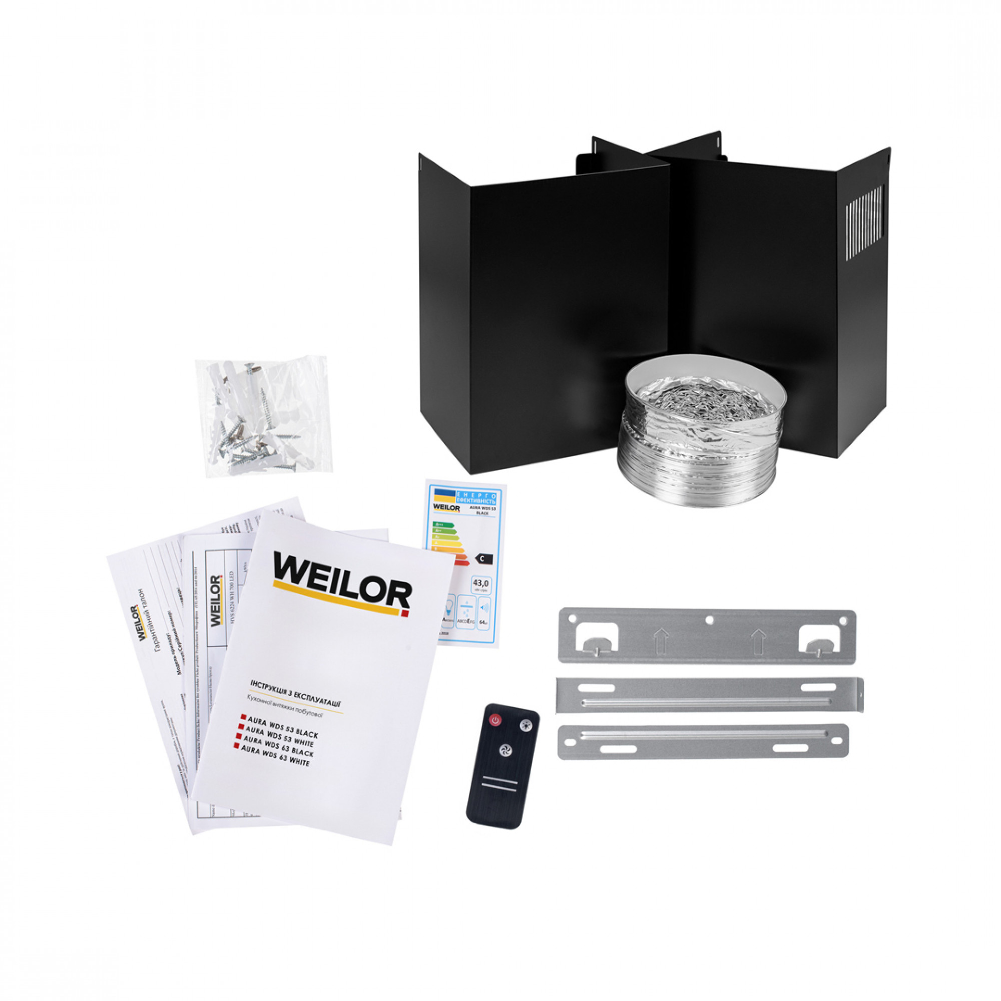 Вытяжка декоративная наклонная WEILOR AURA WDS 53 BLACK (Цвет Черный) - фото 12 Вытяжка декоративная наклонная WEILOR AURA WDS 53 BLACK - фото 12