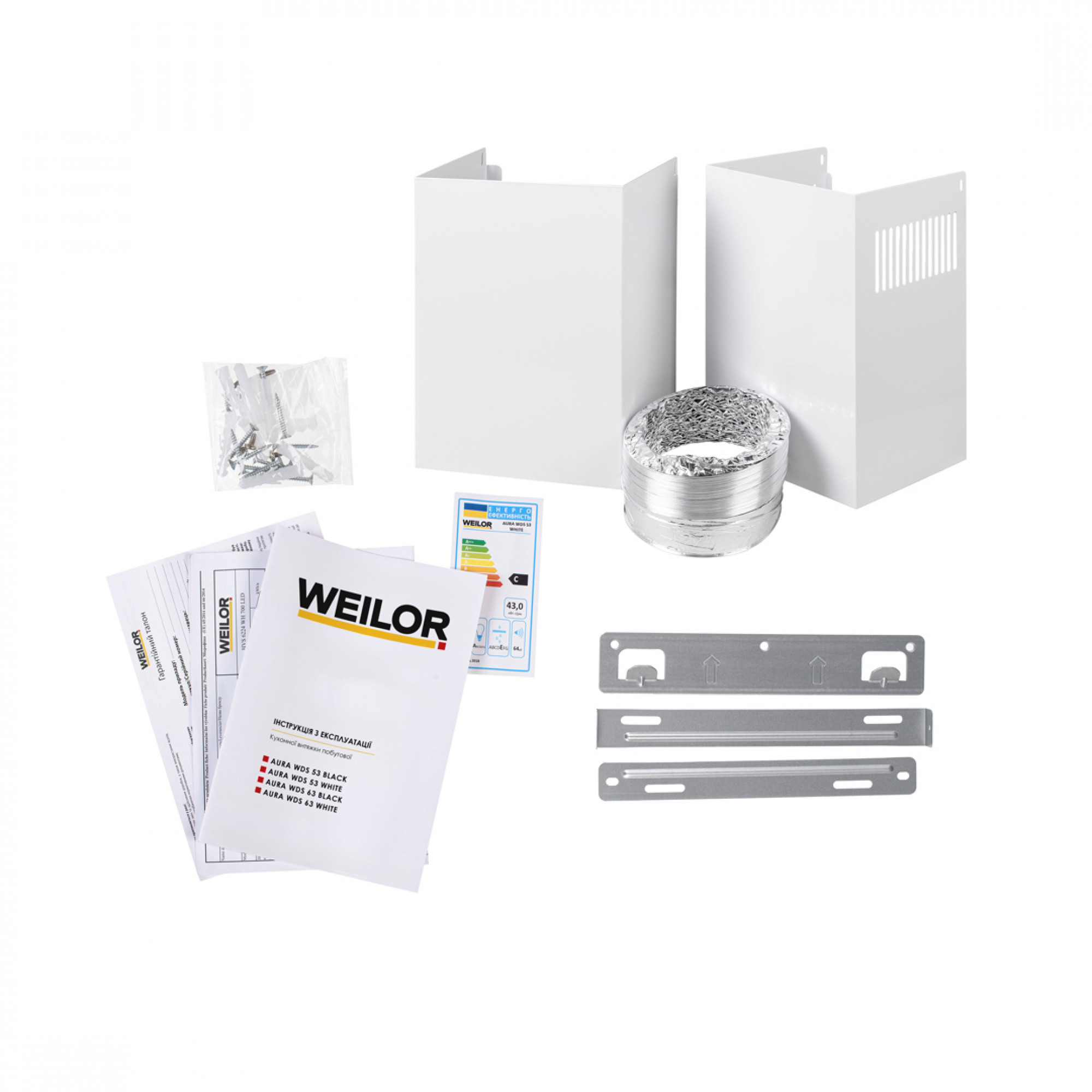 Вытяжка декоративная наклонная WEILOR AURA WDS 53 WHITE - фото 12