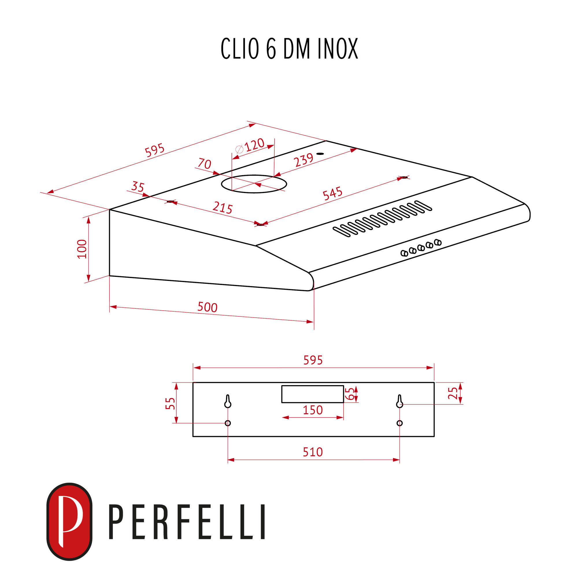 Вытяжка плоская PERFELLI CLIO 6 DM INOX - фото 11