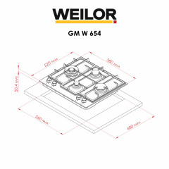 Варильна поверхня на металі WEILOR GM W 654 BL