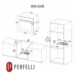Духова шафа електрична PERFELLI MIRA 6D6M NERO