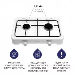 Настольная газовая плита MINOLA TGH 200 WH